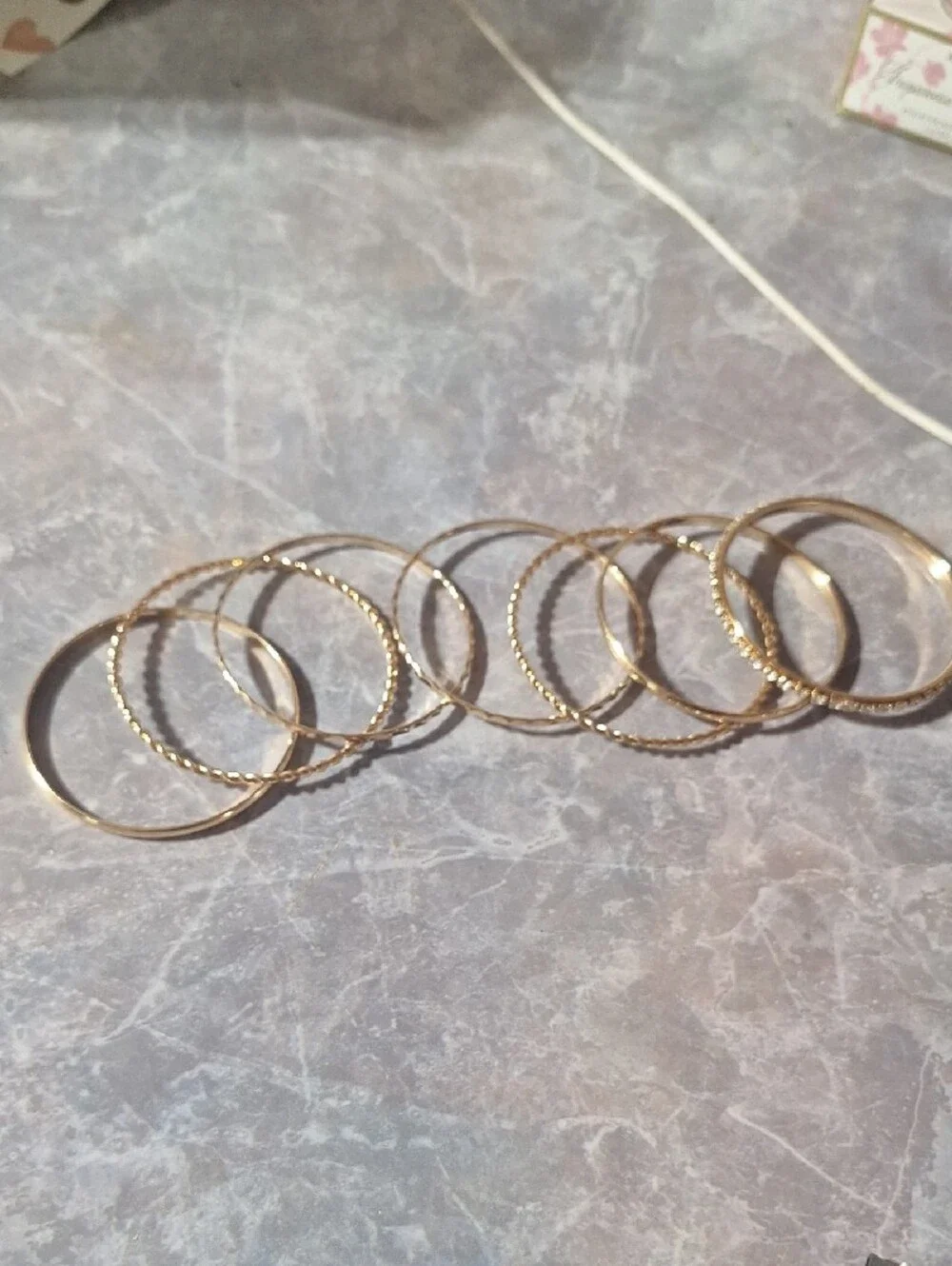 Gold Tone Stackable Bangle Bracelet Set